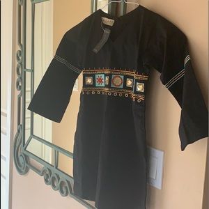 Black top Tunic or kurta or kurti with embroidery